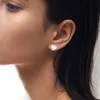 100 nya 925 Sterling Silver T Gold Heart Earring Women Rose Stud Pary Original Blue Box 10mm Thick Piercing Love Designer Jewel4239574