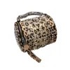 Borse da sera Borsa da donna alla moda Borsa con stampa leopardata Borsa a tracolla con diamanti Borsa a tracolla piccola da donna Rivetto con strass singolo