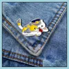 Broches Broches Personnalisé Dessin Animé Chien Caniche Épingles En Émail Dur Mignon Étudiant Accessoire Sac Tissu Badge Plaqué Or Métal Collier Revers Dhnwx