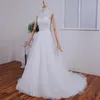 Hochzeitskleid Casamento Spitze Applikationen Vestido De Noiva 2022 Modische A-Linie Knopfbrautkleider