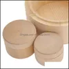 Jewelry Boxes Small Round Wooden Storage Boxes Ring Box Vintage Decorative Natural Craft Jewelry Case Wedding Accessories61 Q2 Drop Dhklp