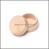 Jewelry Boxes Beech Wood Small Round Storage Box Retro Vintage Ring For Wedding Natural Wooden Jewelry Case 136 U2 Drop Delivery 202 Dhdr1