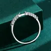 Cluster Ringe 2022 Mode Smaragd Ring für Frauen Echt S925 Silber Kleine Kristall Diamant Verlobung Hochzeit Weihnachten Geschenk Schmuck