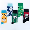 Chaussettes pour hommes Panda Peinture Oiseaux Chat Traditionnel Coloré Haute Canister Temps Coton Hiver Nouveau Produit Happy Tide Chaussettes hip hop animal T221011