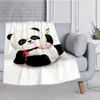 Koce fajne fantasy panda nadruk nowoczesny koc flanel miękka pluszowa sofa do łóżka rzucanie kreskówek na łóżka