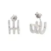 Design Shiny 3 fili Orecchini austrici zirconia cubica di lusso cirlce reali 925 Sterling Silver Gril Studs Gioielli200J1048448