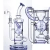 11.5inch purple Recycler dab rig Other Smoking Accessories circulation of water oil burner 14mm Glass Bowl Ash Catcher And Bubbler Smoking Pipes