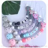 Pacifier Holders Baby Clips Chain Plastic Soothing Silicone Beads Elephant Teeth Gum Molar Anti-Drop E2736