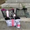 Damen-Schulterhandtaschen aus Neopren, luxuriöse Outdoor-vielseitige wasserdichte Strandtasche mit Geldbörse, große Kapazität, Umhängetasche