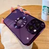 Cell Phone Cases Luxury Plating Transparent Hole Case For iPhone 14 11 13 12 Pro Max X XS 7 8 Plus SE 2020 Silicone purple Cover funda Y2210