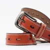 Belts AWAYTR Genuine Leather Belt Gun Black Buckle Solid Color Basic Metal Vintage Pin Women's Cowhide Casual Pants