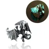 Wedding Rings Fashion Ring Dragon Luminous Glow In Dark Pterosaur Finger Ringe Gold Adjustable Man Hand Charm Jewelry Gift Anillo