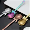 ملاعق UPS Home 304 Stains Steel Coffee Spoon Guitar Creative Endring الملاعق Titanium Ice Bar Music Dressert Drop تسليم 2022 G DHZ9B