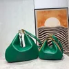 Anexar bolsa tiracolo 7A meia-lua bolsa feminina bolsas de ombro couro genuíno alça removível vermelho fita verde prata hardware