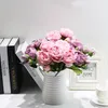 Fiori decorativi 30 cm rosa peonia artificiale tè autunno seta finta per decorazione domestica di nozze fai da te finta