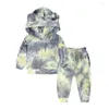 Kledingsets mode babyjongen kleren set herfst winter kostuum peuter kindermeisje meet geverfde fluweel fluwelen hoodie broek met lange mouwen