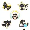 Pinos broches metal esmalte lapela broche pino estrela lua animal preto gato design de garra fofinho acessórios de roupas de moda de moda bruches dhgav