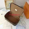 Fashion M43690 Brown flower make up Storage box Leather Travel Jewelry New set designers Travel Storage box Luggage Fashion Trunk boxs Suitcases Bags cosmetic bag