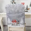 Christmas Decorations 1PCs Cartoon Santa Claus Printing Chair Cover Decoration Covers Dining Seat Home Party #95