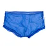 Cueca short masculino boxers sexy cueca malha nylon nylon transparente triângulo branco vermelho preto azul