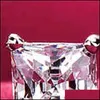 Stud White Gold Filled Square Zircon Earrings Punk Style Wedding Engagement Jewelry Women And Men Diamond Earring Brinco/Brincos 8Mm Dhiut