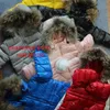 ダウンコート-30ロシアの冬のスノースーツボーイベイビージャケット80％アヒルアウトドア幼児服の女の子のための登山ジャンプスーツ221012