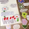 Presentförpackning kreativ engelska korta meningar blommor klistermärken diy scrapbook botten collage mobil dagbok lycklig plan tätning dekoration