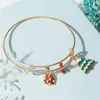 Bangle Trendy Christmas Tree Gift Pendant Bracelet Gold Retractable Adjustable Female Accessories Pulseras Mujer Brazaletes