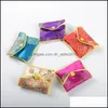 Jewelry Pouches Bags 30Pcs 5 Colors Floral Zipper Coin Purse Pouch Fashion Gift Bags For Jewelry Silk Bag Chinese Credit Card Holde Dh0Tc