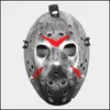 Partymasken Maskerademasken Jason Voorhees Maske Freitag der 13. Horrorfilm Hockey Gruseliges Halloween-Kostüm Cosplay Kunststoff Party Fy Otdry