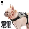 Colliers pour chiens Harnais réfléchissant Nylon souple avec poches Gilet d'extérieur anti-déflagrant sans traction Respirant pour promener les chiens de petite taille