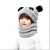 Cappello invernale per bambini Plus Fleece Cartoon Bear Berretti di protezione per le orecchie per bambini Ragazza Ragazzi Sciarpa Addensare Neonato Fotografia Roba per bambini DE816