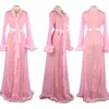 Women's Sleepwear Comeondear Plus Size Lace Robes Kimono Fur Wedding Robe For Bridesmaids And Bride Mesh Night Gown Sexy Lingerie