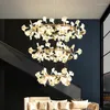 Chandeliers Modern Art Ginkgo Leaf Pendant Lamp For Dining Room Attic E14 Chandelier Living Decoration Kitchen Hanging Light Fixture