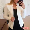 Damespakken 2022 Women Fashion Coats Autumn Business Office Ladies Jacket Uitgevallen Solid Color Long Sleeveved Feminino Slim Blazer Coat