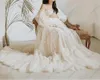 Women's Sleepwear 2022 Women's Tulle Off Shoulder Robe Puffy Bridal Lingerie Bathgown Dressing Gown Sheer Maternity Poshoot