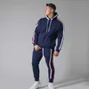 رجال مسارات Man Hoodie مجموعة الحدود الخريف والشتاء سروال سترة جديدة مرنة مرنة النحافة الجري في الهواء الطلق دعوى twopiece g221011