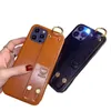 Designer Telefoon Hoesjes Armband Case Luxe Brief Afdrukken Ring Phonecase Leather Shockproof Cover Voor IPhone 14 Pro Max 13P 12 11 XS 8 Nieuw