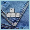 Pins broches Aangepast Keyboard WASD Letter Metal Email Rapel Pins Fashion Game Alloy Cartoon BK Men Sieraden Kledingtas Hard C DHVX7