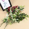 Decorative Flowers Artificial Berry Branch For Wedding Home Cherry Fruit Fake Pomegranate Christmas Decor