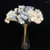Fleurs décoratives de haute qualité soie hortensia artificielle table à manger de mariage blanc fausse fleur balcon bouquet fête en plein air bricolage décor