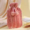 Winter Party Favors Water-filling Hot Water Bag 2000ML PVC Winter Hand Warming Cover Wrap Soft Plush Covers