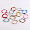 Charm Bracelets Fashion Glaze Crystal Beaded For Women Boho Jewelry Turquoise Cross Elastic Colorful Beads Arm Cuff Bangles