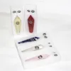 Variété complète Pipes à fumer en cristal de quartz naturel Baguette en pierre d'énergie Points de tour d'obélisque de guérison Pipe à tabac en pierres précieuses avec boîte-cadeau Embouchure en silicone bong