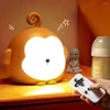 Night Lights Cute Monkey LED Light With Remote Control Kids Children Bedside Lamp Dimmable Bedroom Table Rechargeable Nightlight