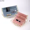 Hooks Creative Leather Storage Rack Multi Layer Cosmetic Jewelry Holder Metal Stand Modern Hem Desktop Nyckel Telefonhyllor