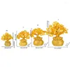 Decorative Figurines Yellow Crystal Creative Citrine Lucky Tree Chinese Feng Shui Money Fortune For Desktop Ornament Home Decors