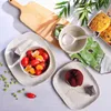 Dinnerware Sets Multi-foot Creative Handmade Stoare Features Greenhouse Ceramic Plate Bowl Spoon Set Family El Kitchen Salad Fruit Dish