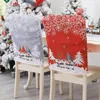 Christmas Decorations 1PCs Cartoon Santa Claus Printing Chair Cover Decoration Covers Dining Seat Home Party #95