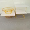 Feestdecoratie 13 pc's glanzend ijzeren rek trouwdessert tafel cake stand met keramische plaat acryllade verjaardag eten dranken brood cupcake